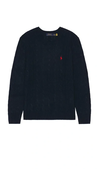 Polo Ralph Lauren Cable-knit Wool-cashmere Sweater In Hunter Navy
