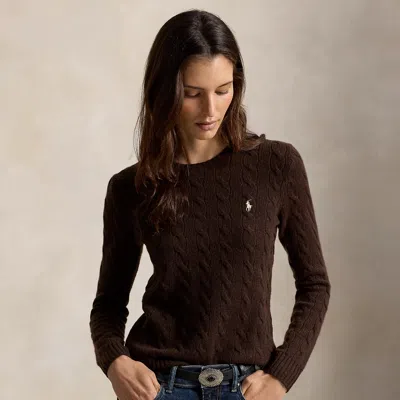 Polo Ralph Lauren Cable-knit Wool-cashmere Sweater In Cedar Heather