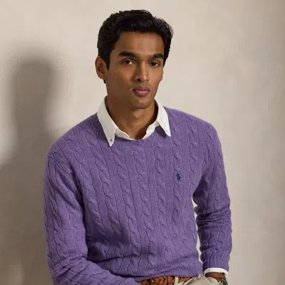 Polo Ralph Lauren Cable-knit Wool-cashmere Sweater In Light Coronet Purple Heat