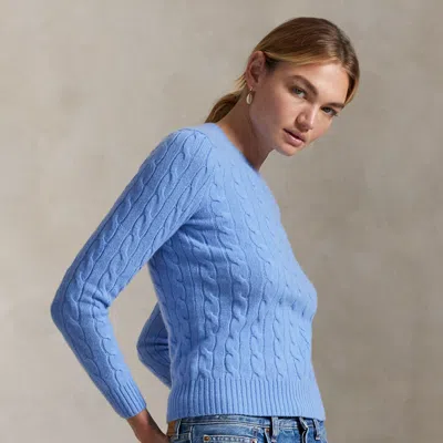 Polo Ralph Lauren Cable-knit Wool-cashmere Sweater In New Litchfield Blue