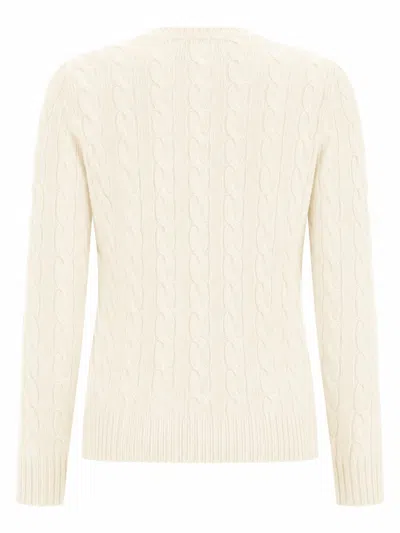 Polo Ralph Lauren Cable-knit Wool-cashmere Sweater In Ivory