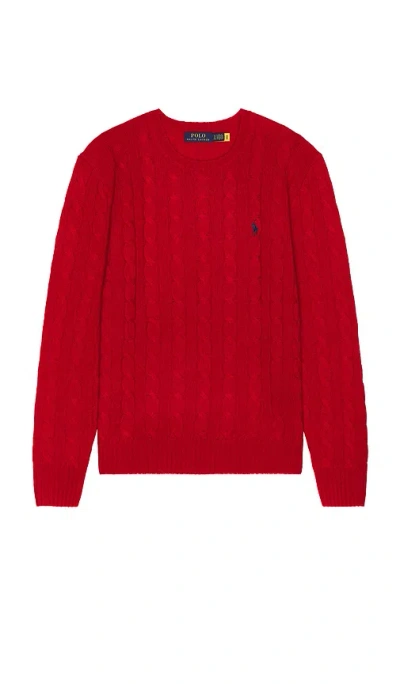 Polo Ralph Lauren Cable-knit Wool-cashmere Sweater In Red