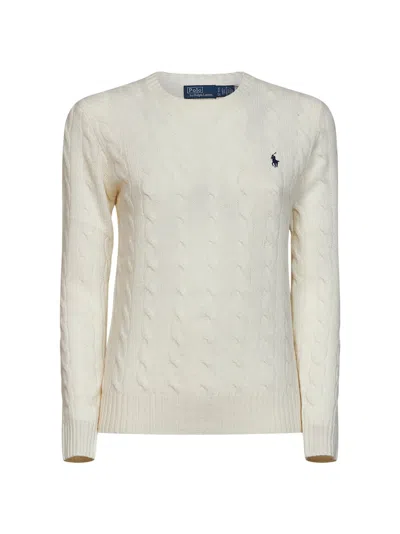 Polo Ralph Lauren Cable-knit Wool-cashmere Sweater In Neutral