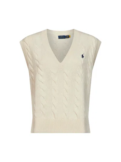 Polo Ralph Lauren Cable-knit Wool-cashmere Vest In Neutral