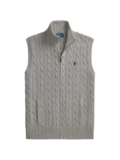 Polo Ralph Lauren Cardigan Mit Zopfmuster In Gray