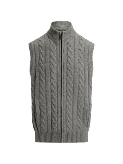 Polo Ralph Lauren Cable-knit Zip-up Vest In Grau