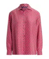 Polo Ralph Lauren Cagney Printed Silk Blouse In Red