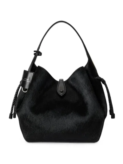 Polo Ralph Lauren Calf-hair Leather Shoulder Bag In Animal Print