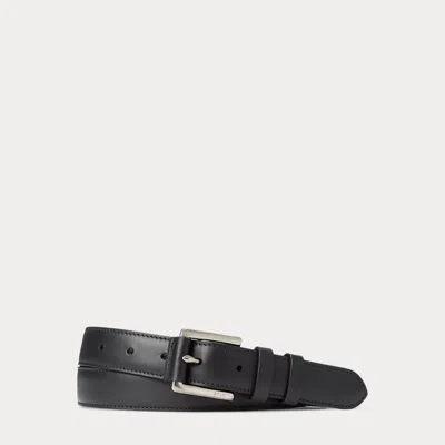 Polo Ralph Lauren Calfskin Dress Belt In Black