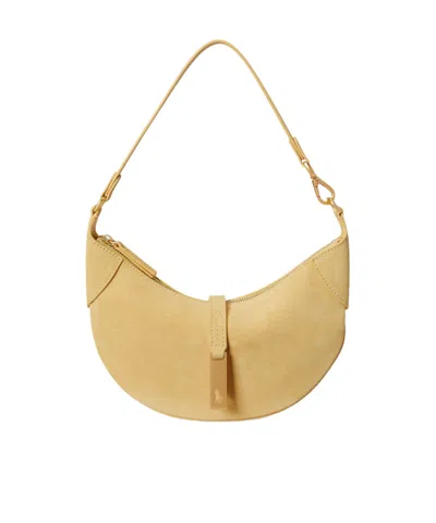 Polo Ralph Lauren Calfskin Shoulder Bag In Yellow