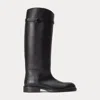 Polo Ralph Lauren Calfskin Tall Riding Boot In Black