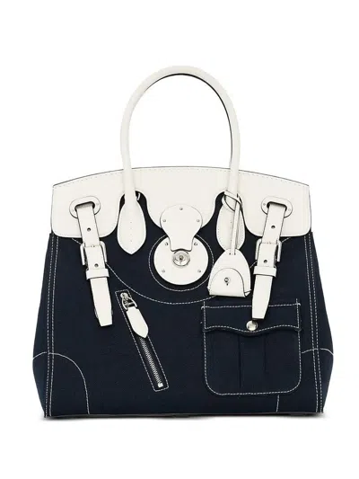 Polo Ralph Lauren Calfskin Trim Ricky Tote Bag In Multi