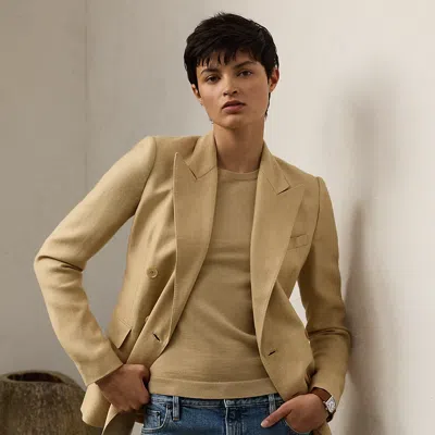 Polo Ralph Lauren Camden Cashmere-linen Twill Jacket In Light Sand