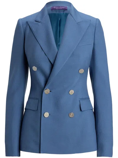 Polo Ralph Lauren Camden Cashmere Double-breasted Jacket In Antique Blue
