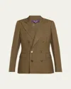 Polo Ralph Lauren Camden Double-breasted Cashmere Jacket In Olive