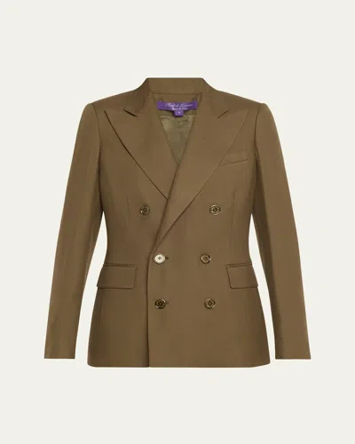 Polo Ralph Lauren Camden Double-breasted Cashmere Jacket In Olive
