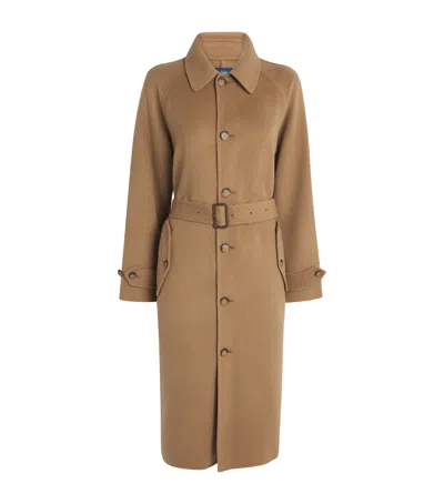 Polo Ralph Lauren Camel Hair Single-breasted Trench Coat In Neutral