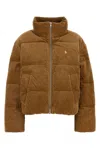 Polo Ralph Lauren Ribbed Velvet Down Jacket Puffer Jackets Brown In Brown