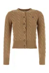 Polo Ralph Lauren Wool And Cashmere Cable Cardigan In Collectioncamelmelange