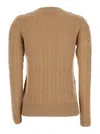 Polo Ralph Lauren 'julianna' Beige Sweater With Round Neck And Pony Embroidery On The Front