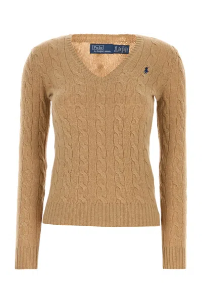 POLO RALPH LAUREN POLO RALPH LAUREN CAMEL WOOL BLEND SWEATER