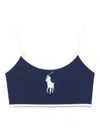 Polo Ralph Lauren Navy Blue Bikini Top With Logo