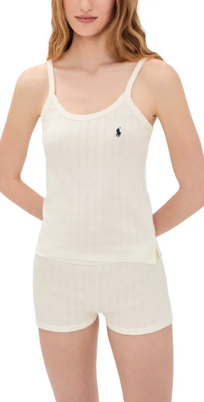 Polo Ralph Lauren Cami Sleep Shorts Set Egret In White