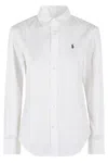 Polo Ralph Lauren Classic White Button-down Shirt In Cotton-elastan Blend