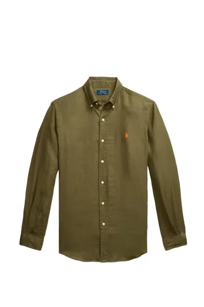 POLO RALPH LAUREN CAMICIA B.D. IN LINO M/L CUSTOM FIT SHIRT
