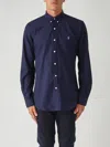 Polo Ralph Lauren Camicia Bd In Popeline Stretch Slim-fit Shirt In Blue