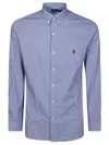 Polo Ralph Lauren Striped Stretch Cotton Shirt In Light Blue