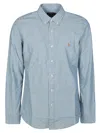 Polo Ralph Lauren Blue Cotton Polo Pony Chambray Shirt In Light Blue