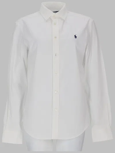 Polo Ralph Lauren Narrow-shouldered Slim Fit Cotton Shirt In White