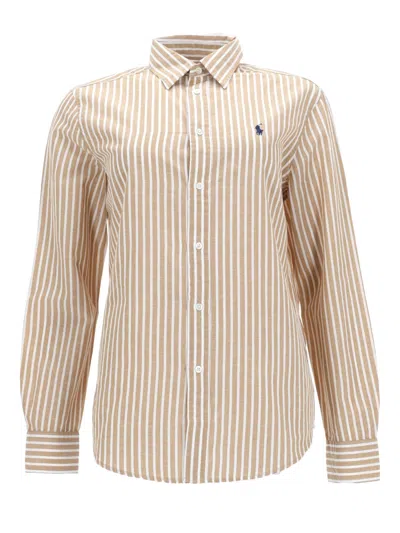 Polo Ralph Lauren Cotton Linen Button Long Sleeve Shirt In Neutral