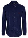 Polo Ralph Lauren Long-sleeved Sport Shirt In Blue