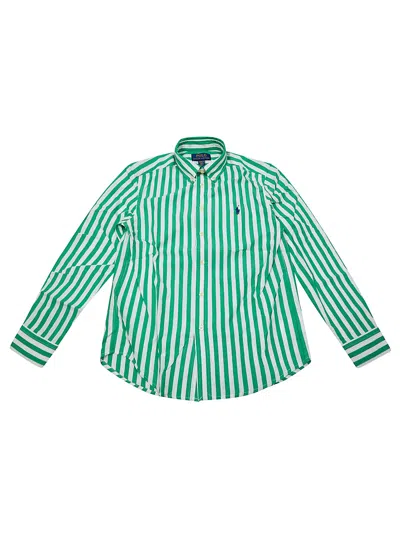 Polo Ralph Lauren Camicia Pinpoint Righe In Green