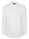 Polo Ralph Lauren Long-sleeve Button-up Shirt With Pointed Collar And Embroidered Logo In White