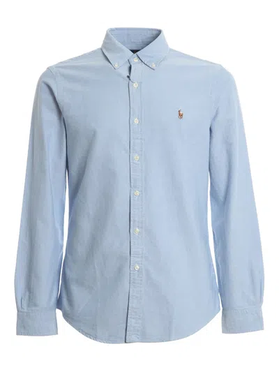 Polo Ralph Lauren Button Down Collar Shirt In Blue