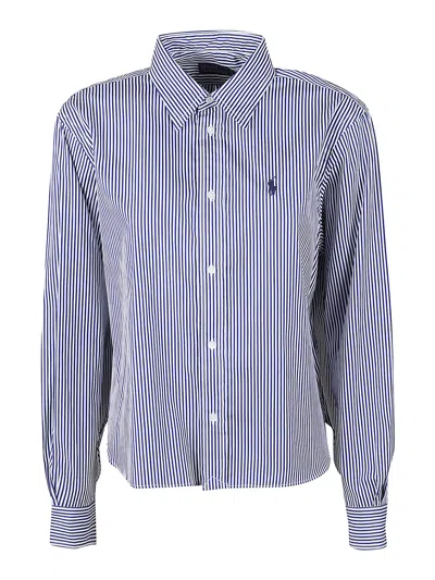 Polo Ralph Lauren Striped Cotton Shirt In Patterned Blue