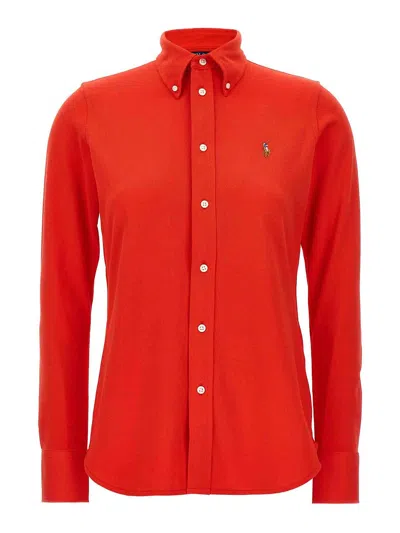 Polo Ralph Lauren Logo Embroidery Shirt In Red