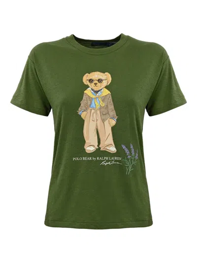 Polo Ralph Lauren T-shirt With Polo Bear Print In Green