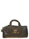 POLO RALPH LAUREN CAMOUFLAGE CANVAS DUFFLE BAG WITH TIGER
