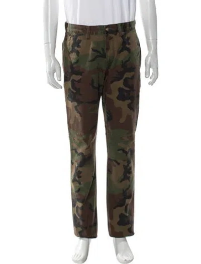 Pre-owned Polo Ralph Lauren Camouflage Print Cargo Pants In Green