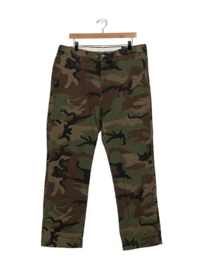 Pre-owned Polo Ralph Lauren Camouflage Print Cargo Pants In Green