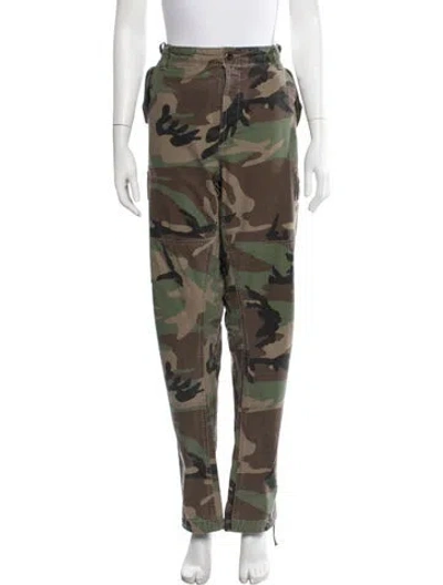 Pre-owned Polo Ralph Lauren Camouflage Print Cargo Pants In Green