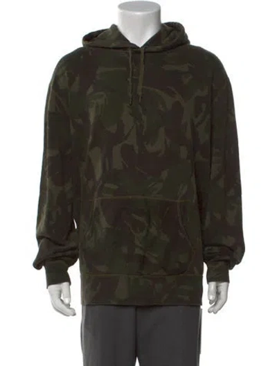 Pre-owned Polo Ralph Lauren Camouflage Print Crew Neck Hoodie In Green