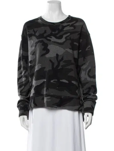 Pre-owned Polo Ralph Lauren Camouflage Print Crew Neck Sweatshirt In Black