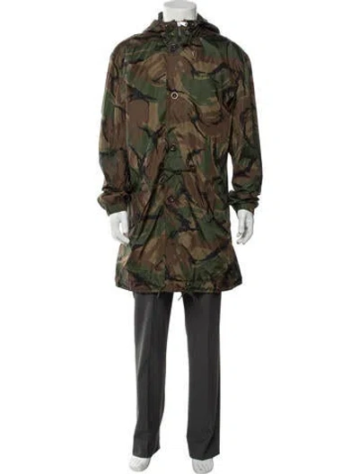 Pre-owned Polo Ralph Lauren Camouflage Print Parka In Green