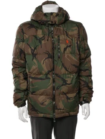 Pre-owned Polo Ralph Lauren Camouflage Print Puffer Coat In Multi
