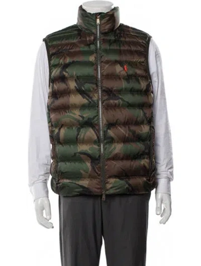 Pre-owned Polo Ralph Lauren Camouflage Print Vest In Green
